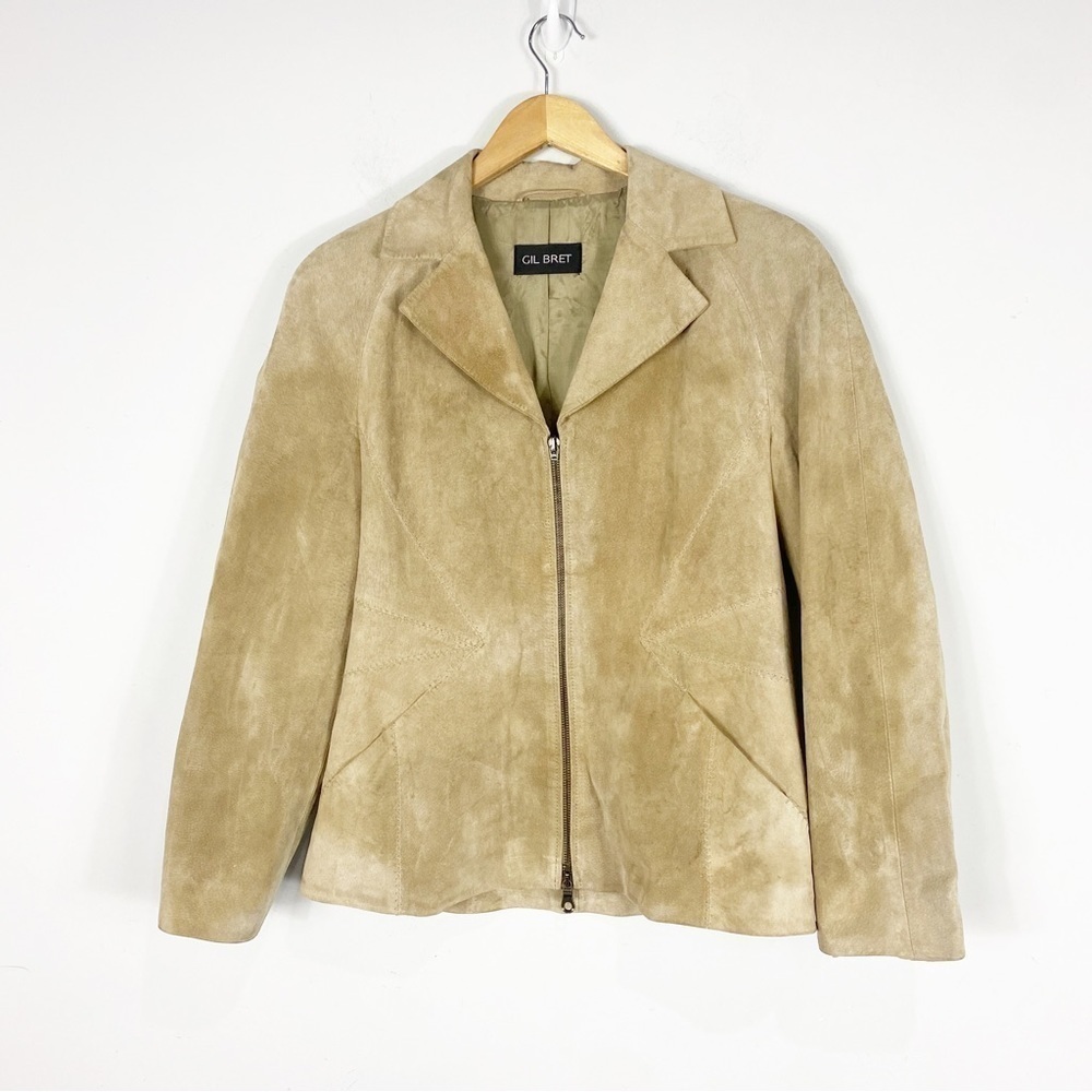 GIL BRET Vintage Leather Zip Tan Jacket